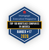 Mortgage Executive Magazine Top 100 Mortgage Companies in America ranked number 17 2020